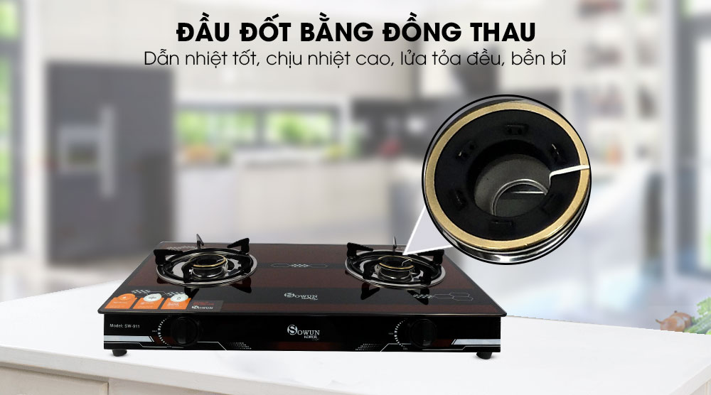 đầu đốt bếp gas dương Sowun SW 911